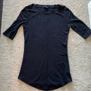 Willi Smith | Size Small | Women's Crew Neck Black Tee 3/4 Sleeves Basic Top